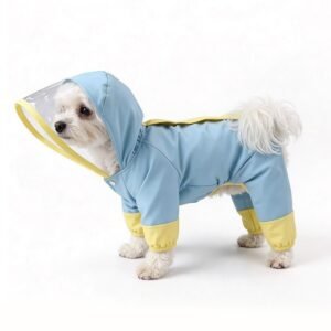 Capa de chuva impermeável de quatro patas com abertura para guia