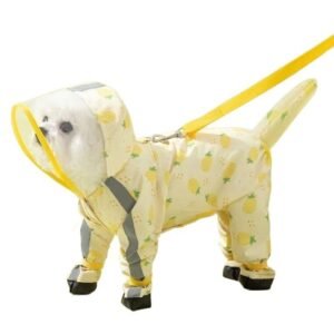 Macacão impermeável com estampa de frutas para cães