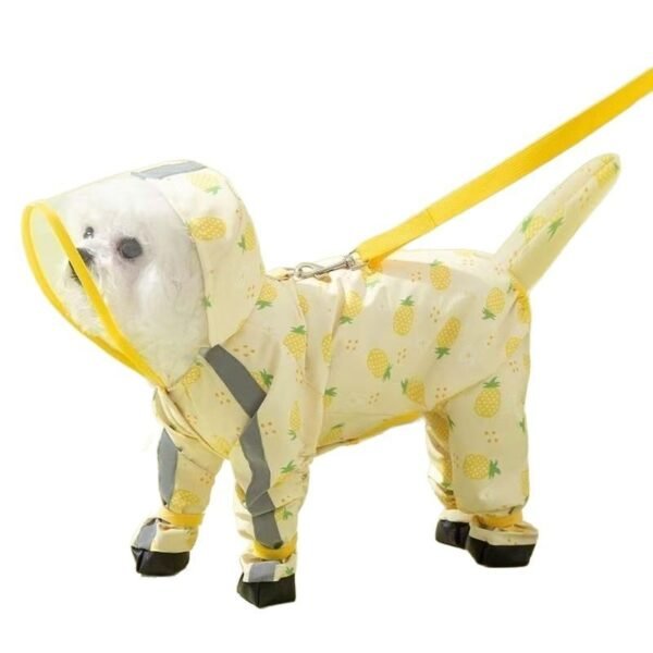 Macacão impermeável com estampa de frutas para cães
