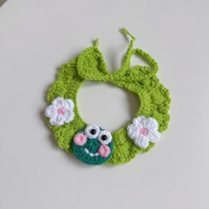 Colar de crochê decorativo para cães e gatos