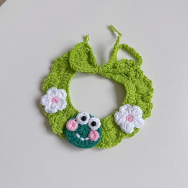 Colar de crochê decorativo para cães e gatos