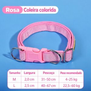 Coleira acolchoada ajustável para cães